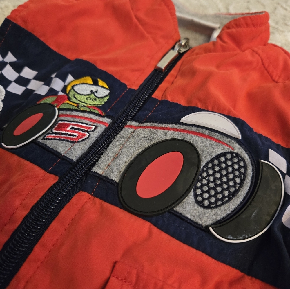 Vintage Y2k B.T. Kids Orange Racing Vest - Picture 4 of 4
